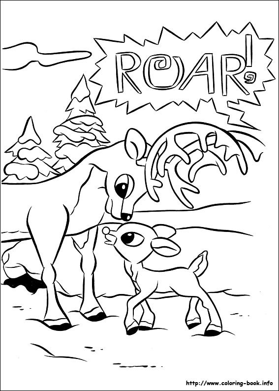 Plansa de colorat cu Rudolph 30 24